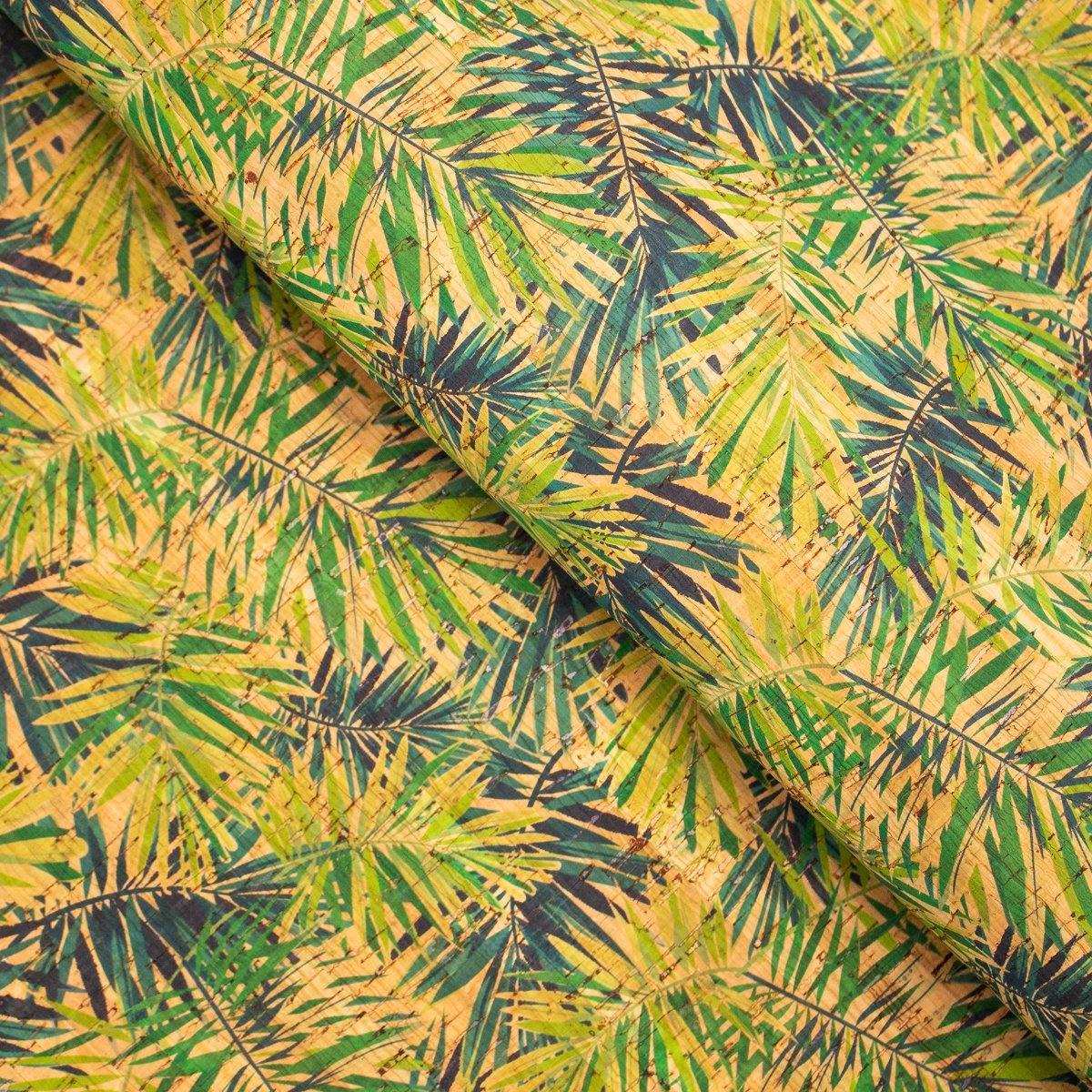 Areca Palm leaf pattern Cork Fabric COF-242
