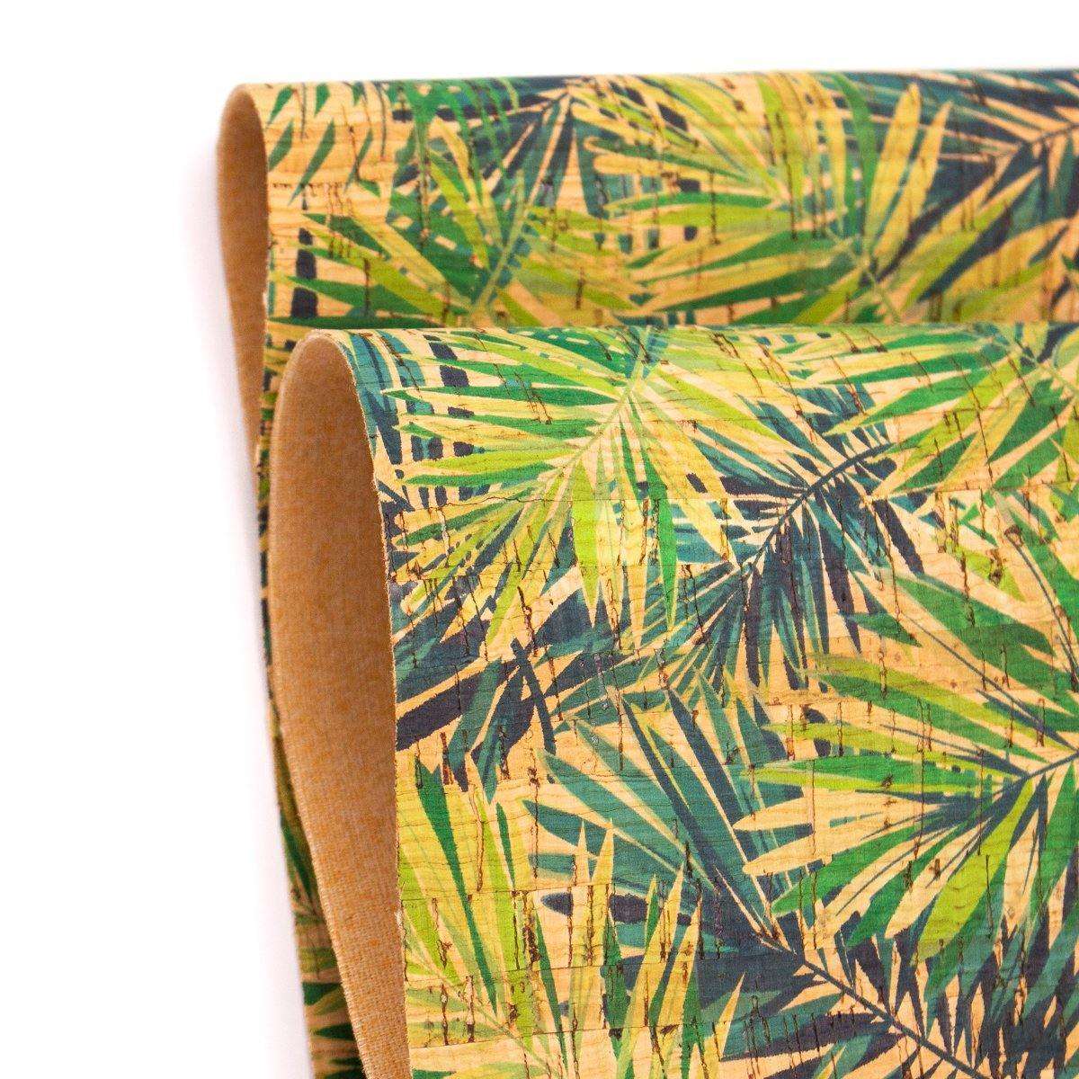 Areca Palm leaf pattern Cork Fabric COF-242