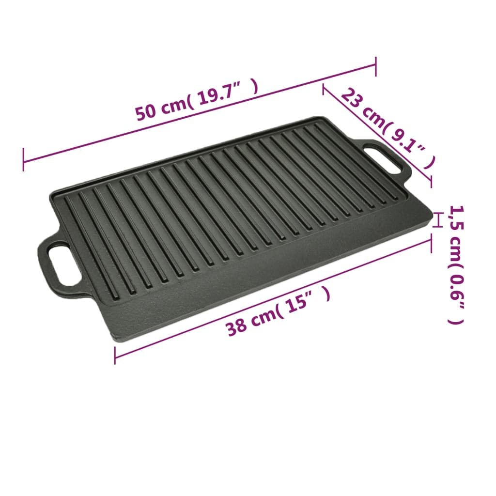 NNEVL Grill Platter Cast Iron Reversible 50x23 cm