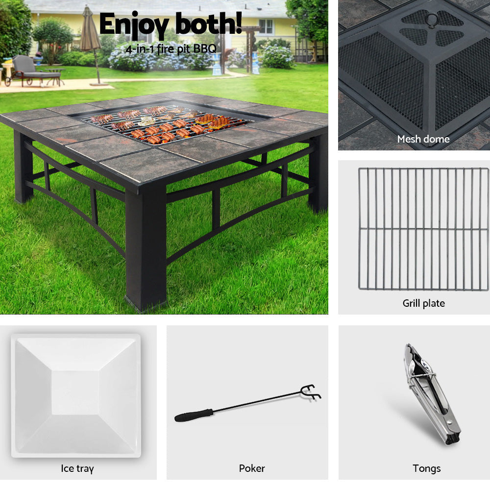 NNEDSZ Pit BBQ Grill Smoker Table Outdoor Garden Ice Pits Wood Firepit