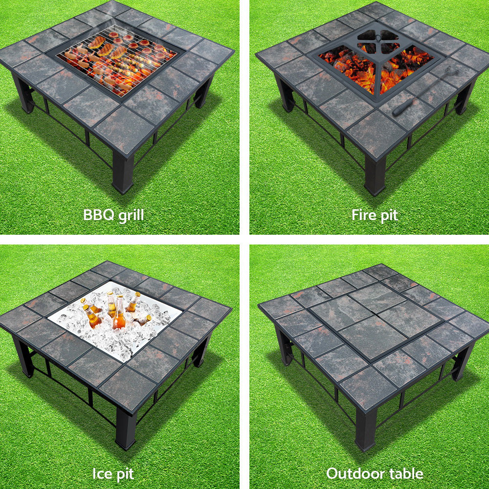 NNEDSZ Pit BBQ Grill Smoker Table Outdoor Garden Ice Pits Wood Firepit