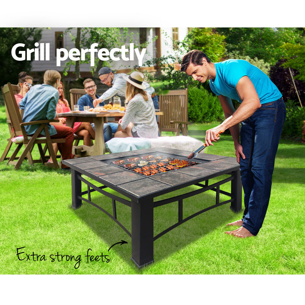 NNEDSZ Pit BBQ Grill Smoker Table Outdoor Garden Ice Pits Wood Firepit