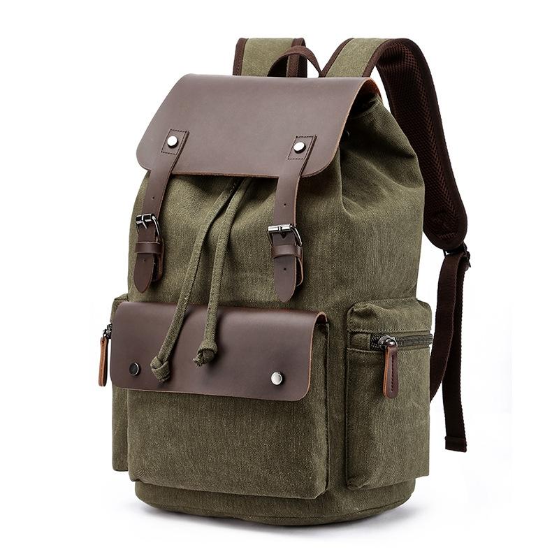 NNEDSZ Student Canvas Backpack - Compact And Stylish - Green