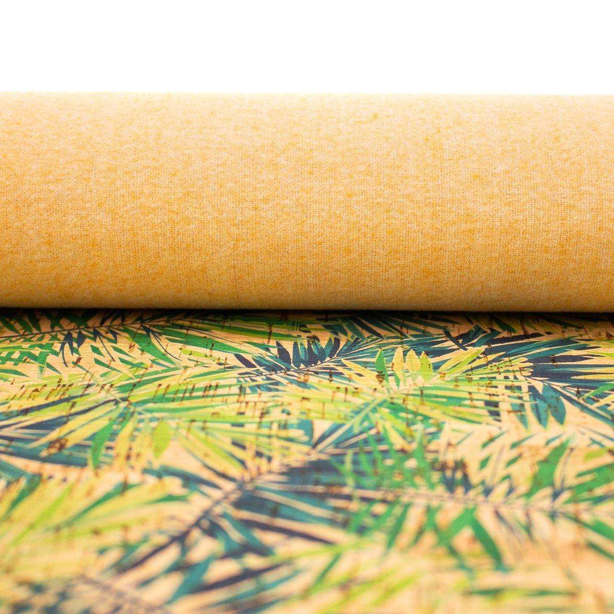 Areca Palm leaf pattern Cork Fabric COF-242