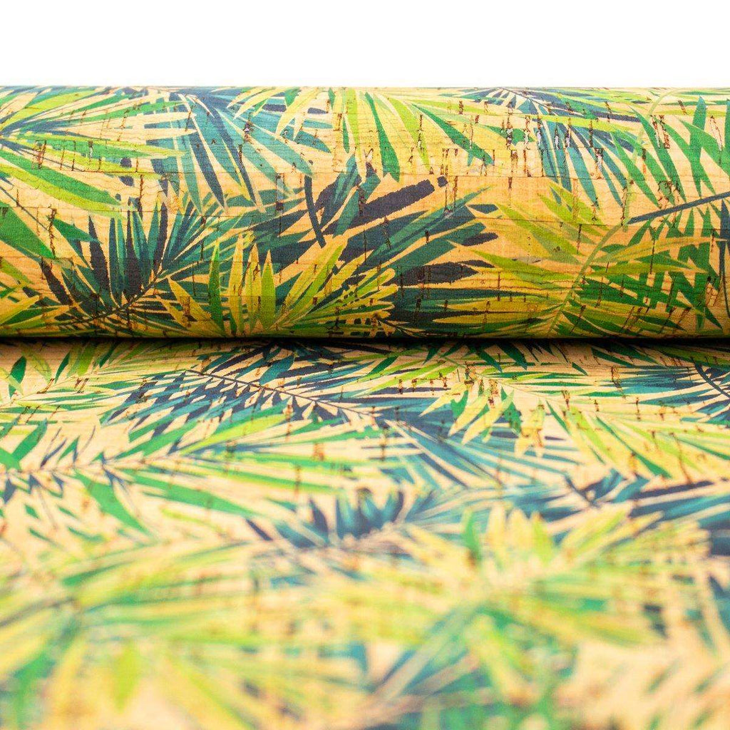 Areca Palm leaf pattern Cork Fabric COF-242