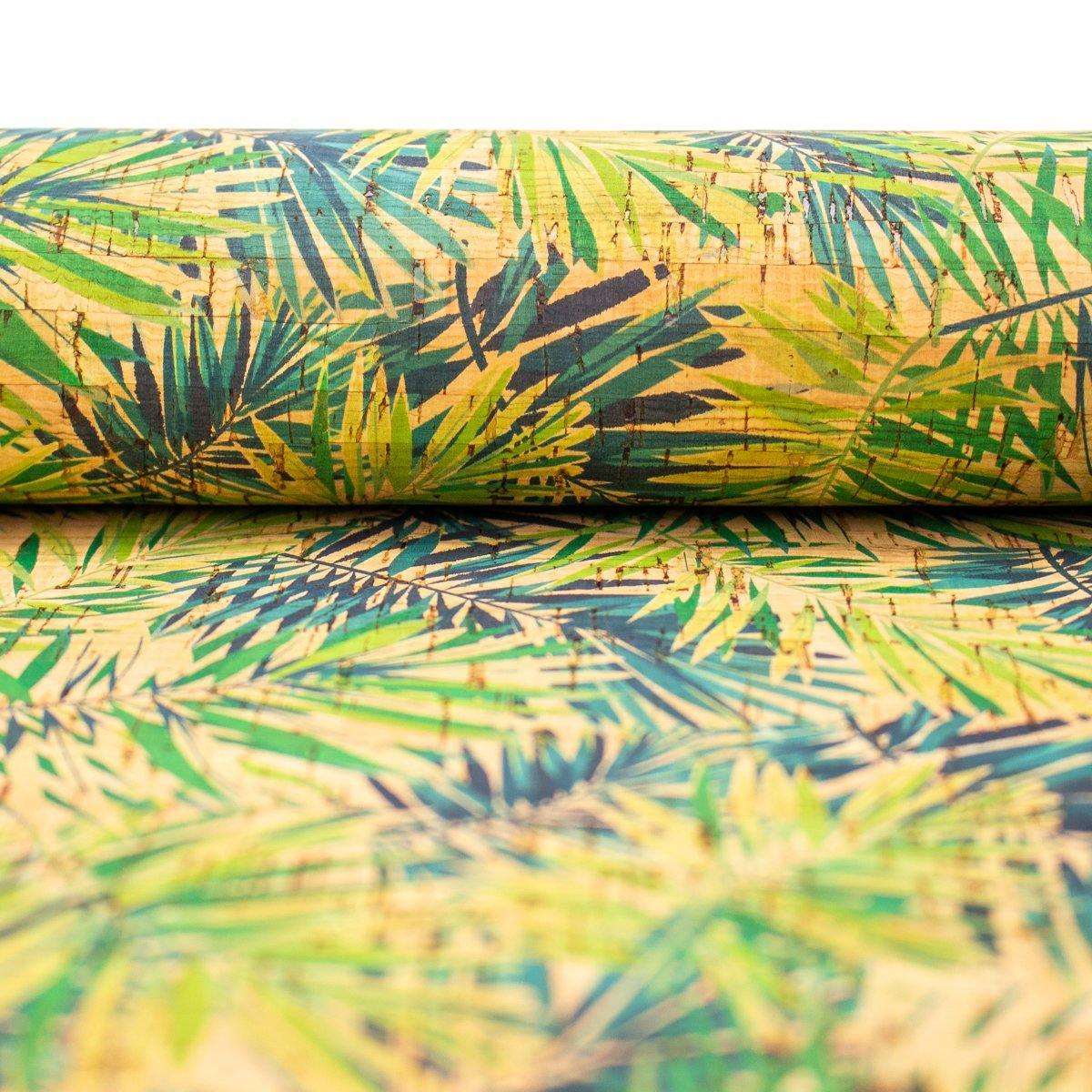 Areca Palm leaf pattern Cork Fabric COF-242
