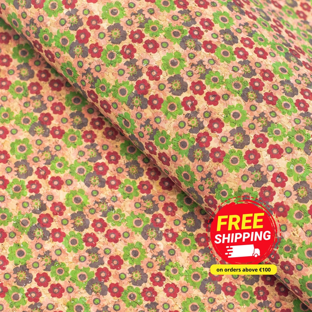 Quirky Florals, Cork Fabric- COF-403-A