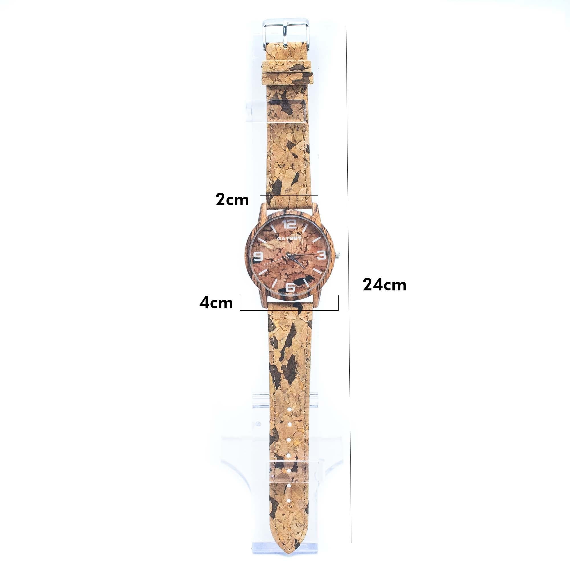 Natural cork leather unisex watch in box WA-194