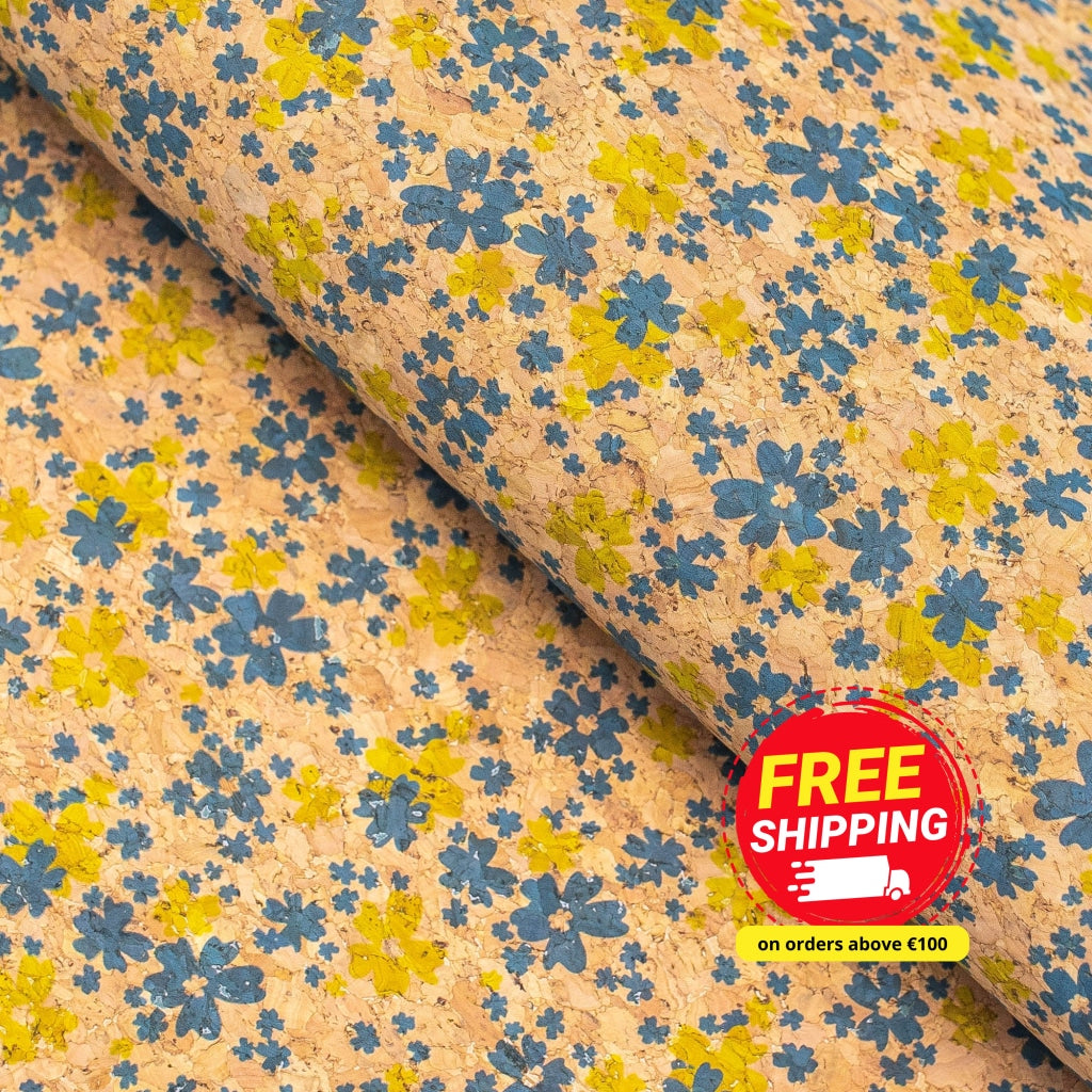 Sprinkled Florals, Cork Fabric COF-417-NEW